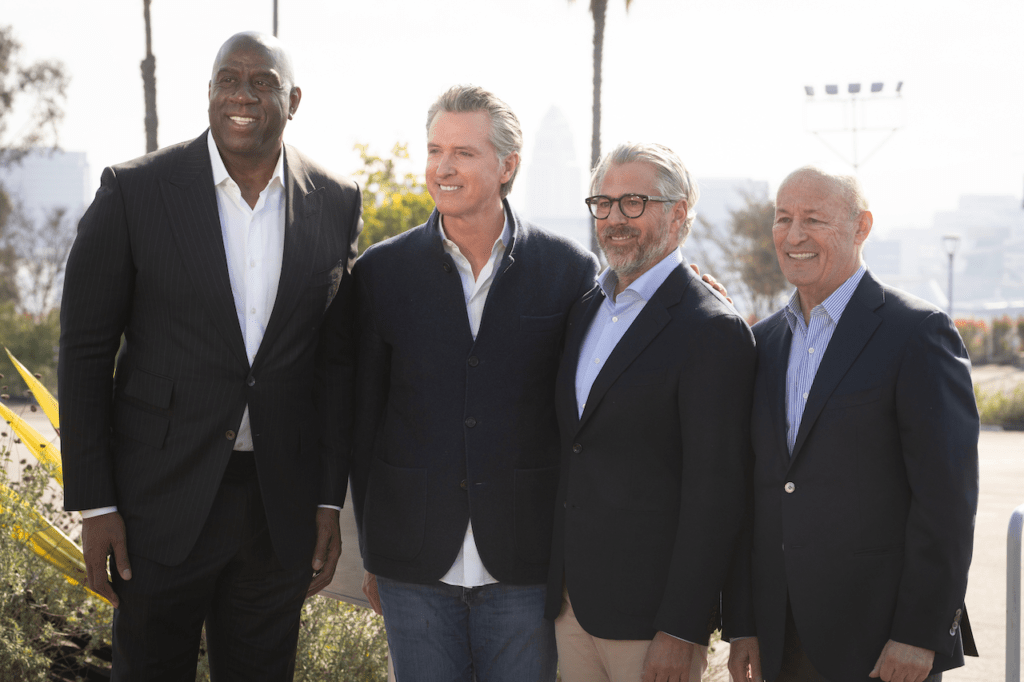 Gov Newsom and Magic Johnson