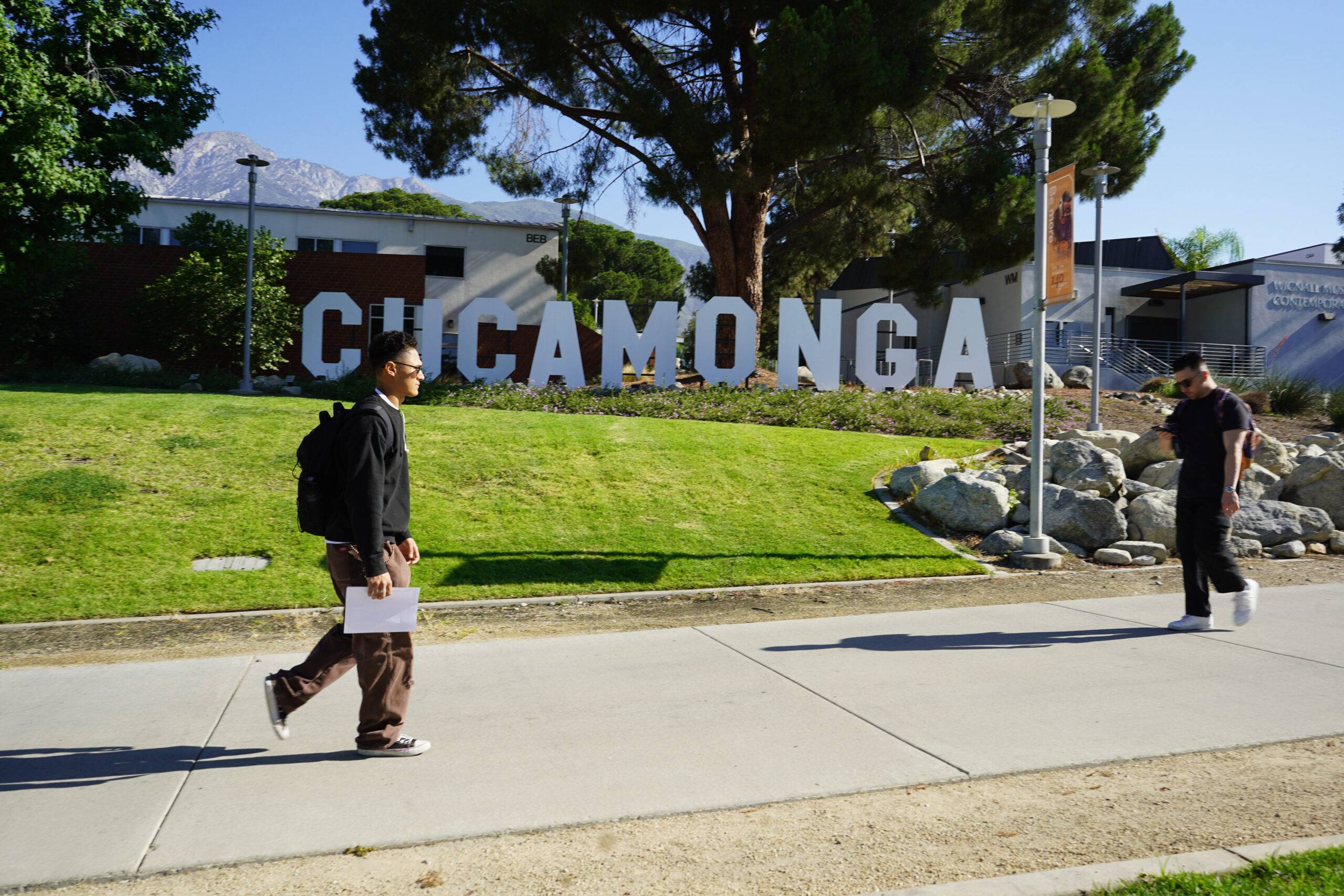 Students head to class on the first day of fall semester at Chaffey College