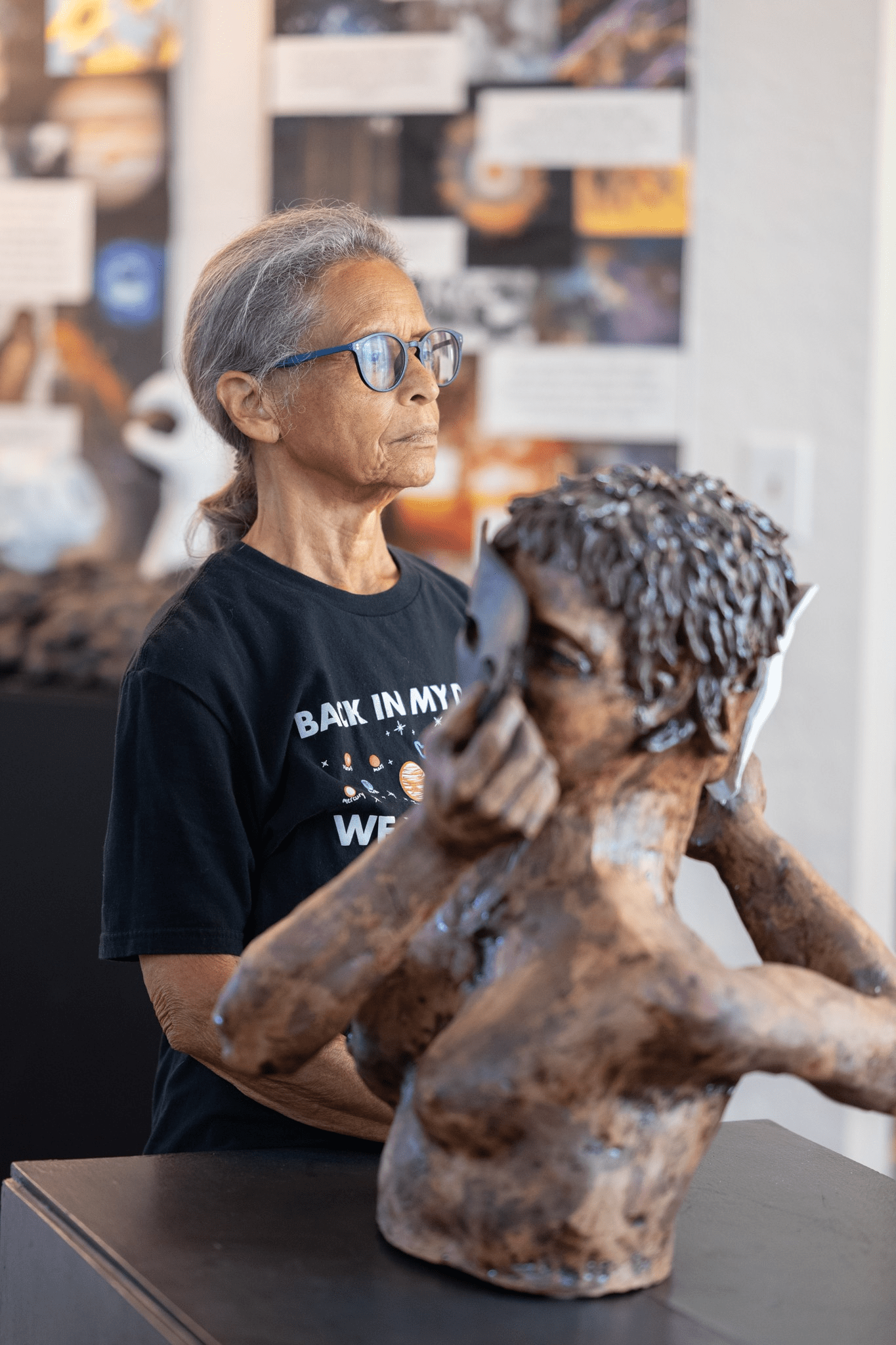 Lorraine Bonner is a retired physician. She is also a sculptor who works in clay, exploring issues of trust, trustworthiness and exploitation, as well as visions of a better world.